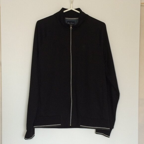 Robert Graham Mens Bomber Jacket Medium Black Long Sleeve Full Zip - Picture 1 of 6